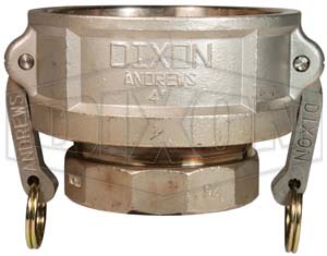 1-1//2 Female Coupler x 1-1//2 Female NPT 316 Stainless Steel USA Sealing Cam and Groove Fitting Type D